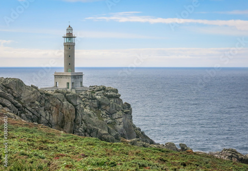 Punta Nariga lighthouse near Malpica de Bergantinos, A Coruna Province, Galicia