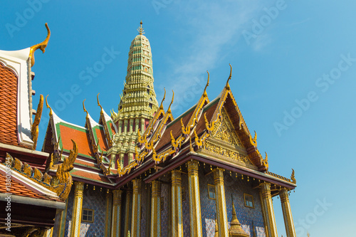 Prasat Phra Thep Bidon at Temple of the Emerald Buddha (Wat Phra Kaew), Grand Palace complex, Bangkok, Thailand photo