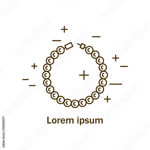 Jewelry bracelet symbol vector illustration. Diamond logo symbol. Fashion luxury gift icon isolated. Gold brilliant silver gem crystal accessories silhouette.
