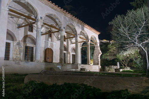 Night photo of Fethiye Mosque inAthens, Attica, Greece