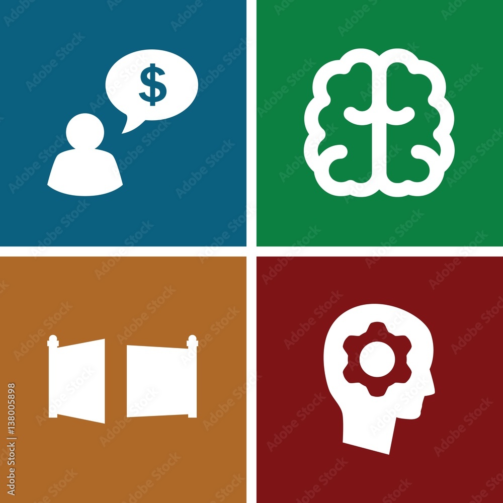 Set of 4 creativity filled icons Set of 4 creativity filled icons