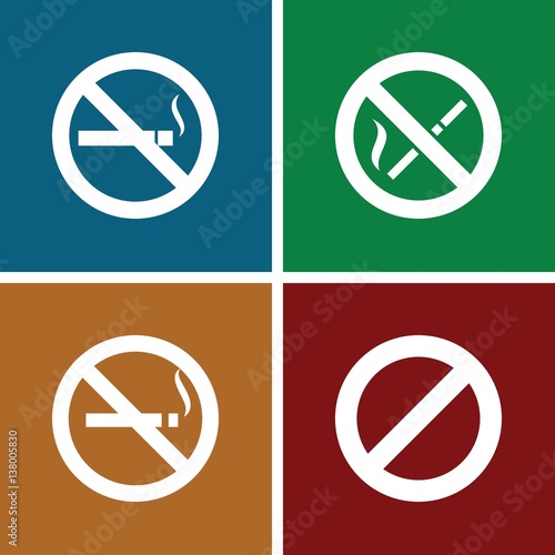 Set of 4 prohibit filled icons