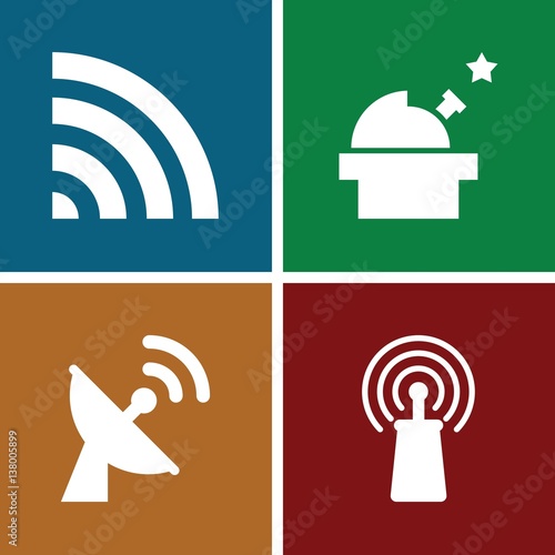 Set of 4 satellite filled icons