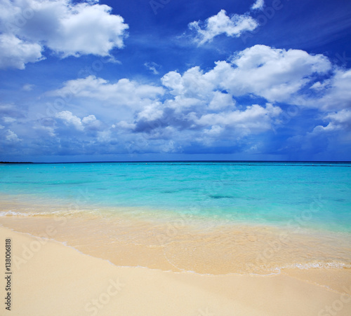 Caribbean sea and blue sky.