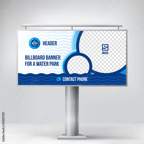 Billboard design for water Park, template background vector