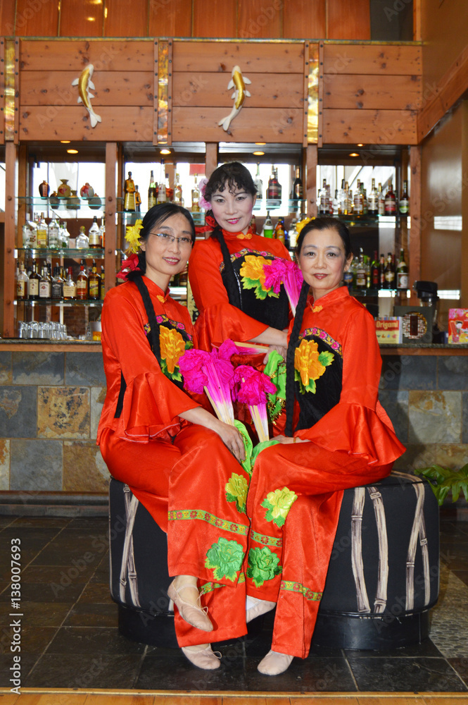 Obraz premium Lena, Lei and Xiao-Ling at Barringtom MA, 2/13/2016