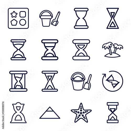 Set of 16 sand outline icons