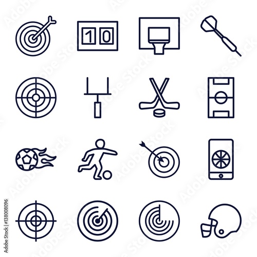 Set of 16 goal outline icons