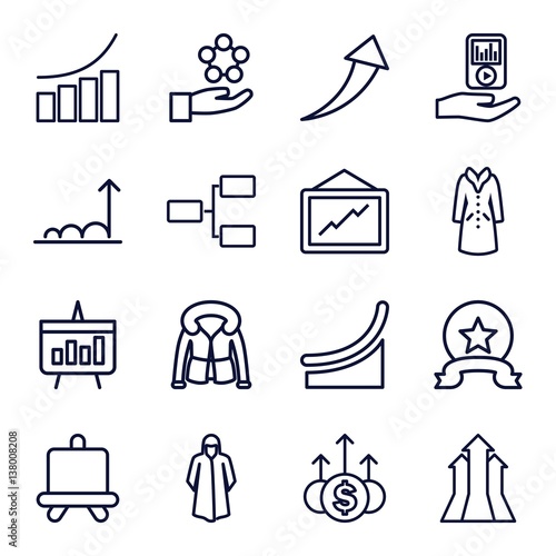 Set of 16 infographic outline icons