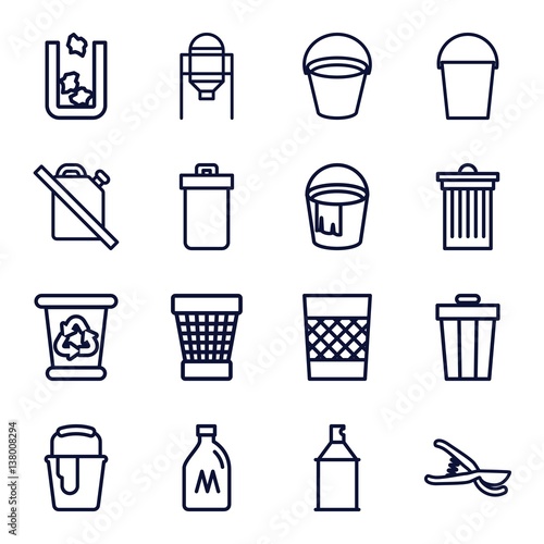 Set of 16 can outline icons
