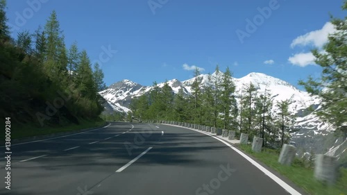 Vehicle shot on Grossglockner Hochalpenstrasse (High Alpine Road) in Salzburgland, Austria. photo