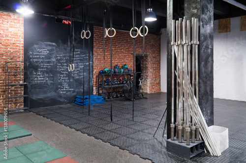 Interior of the gym for fitness workout © zdyma4