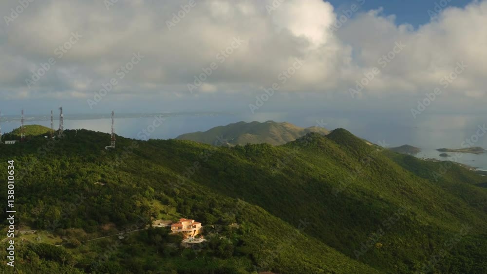 St Maartin Aerial v17 Flying over peak area panning with Saint Martin side views. St Maartin Aerial v17 Flying over peak area panning with Saint Martin side views.