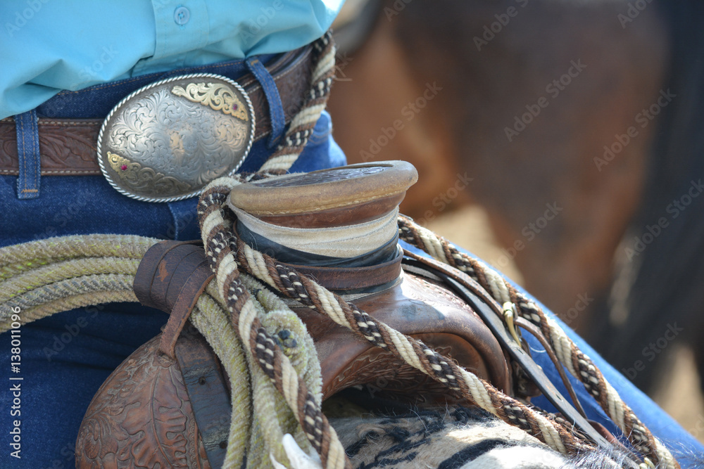 Φωτογραφία Horse Saddle Horn With Cowboy with Buckle