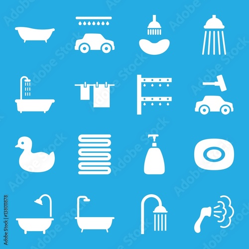 Set of 16 shower filled icons