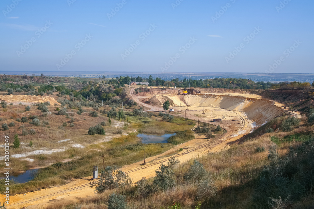 Sand quarry near the town of Orikhiv in Zaporizhzhia region of Ukraine. September 2006