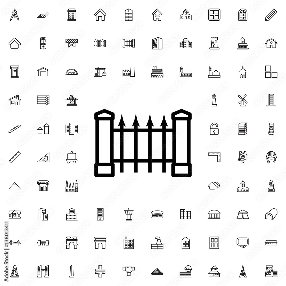Obraz premium fence icon illustration