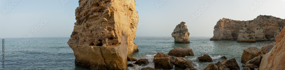 Fototapeta premium Rocks on the beach of Marinha Lagoa