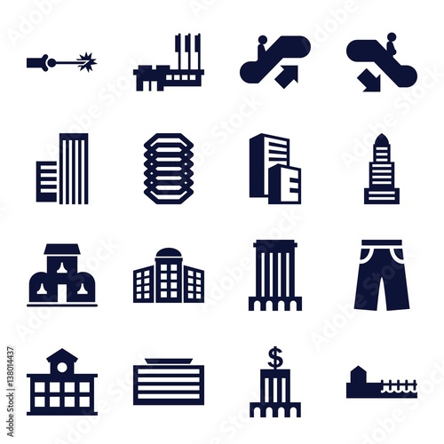 Set of 16 urban filled icons