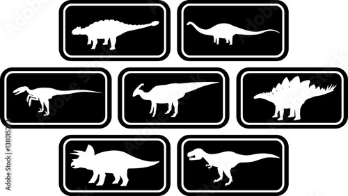 Dinosaur Rectangular Emblem Set