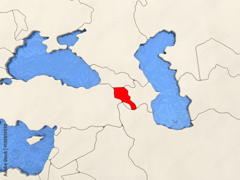 Fototapeta premium Armenia on map