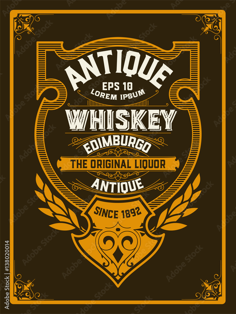 Art-deco Whiskey label