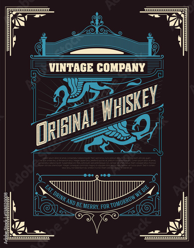 Old label design for Whiskey