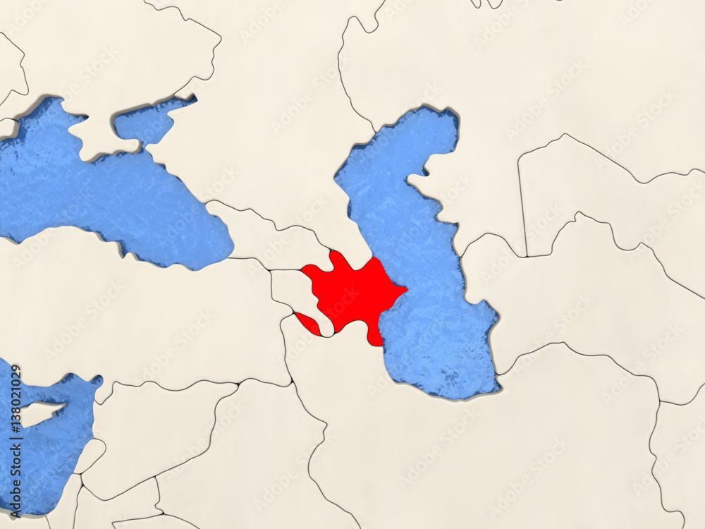 Fototapeta premium Azerbaijan on map
