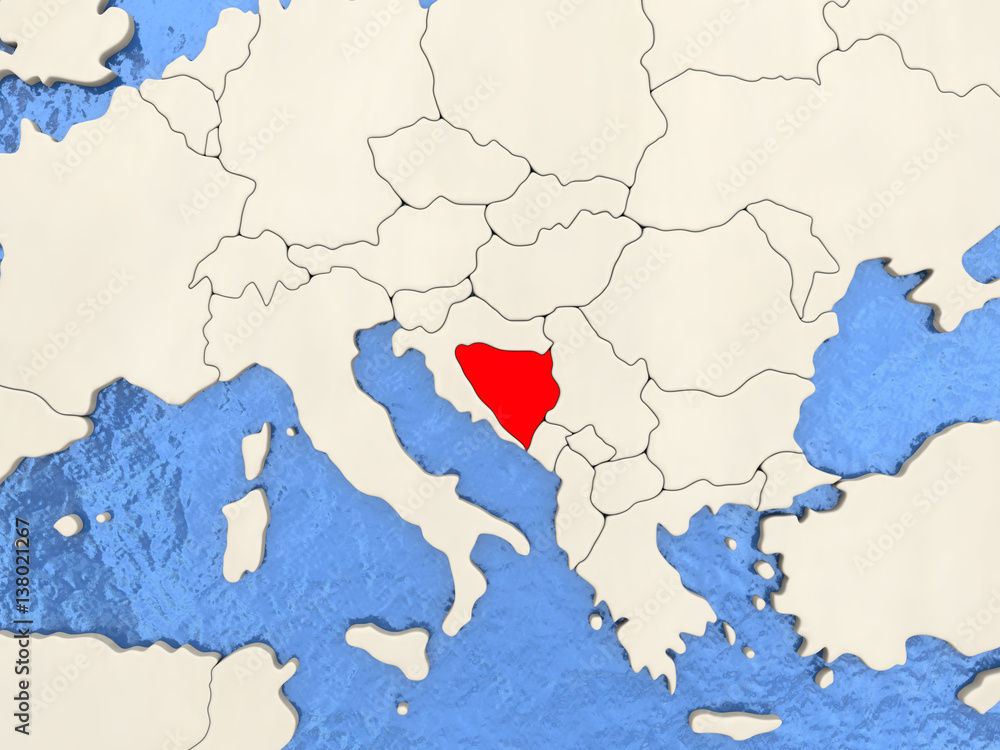 Fototapeta premium Bosnia on map