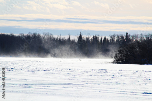 Blowing and Drifting Snow Across a Frozen Lake © Amelia