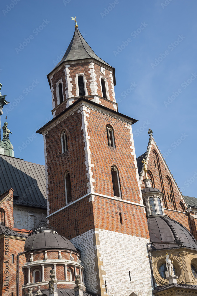 Royal Wawel Castle in Krakow Poland with its gardens,towers and cathedral Royal Wawel Castle in Krakow Poland with its gardens,towers and cathedral