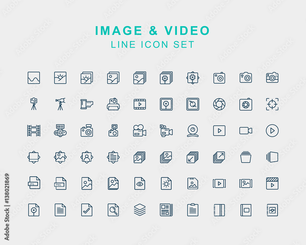 Image and Videos Line Icon Set Image and Videos Line Icon Set