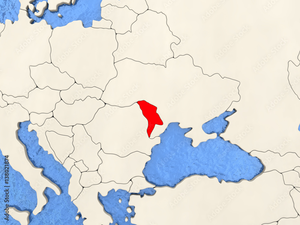 Obraz premium Moldova on map