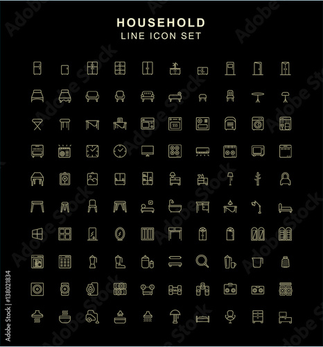 Household Line Icon Set