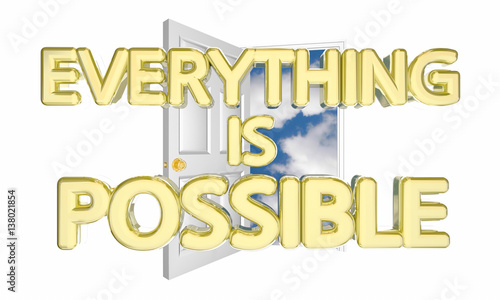 Картината върху платно Everything is Possible Door Opening Unlimited Possibility Potential 3d Illustrat