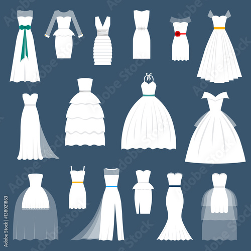 Wedding bride dress elegance style celebration vector
