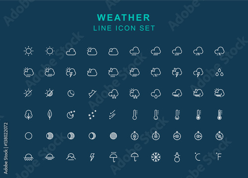 Weathe Line icon set