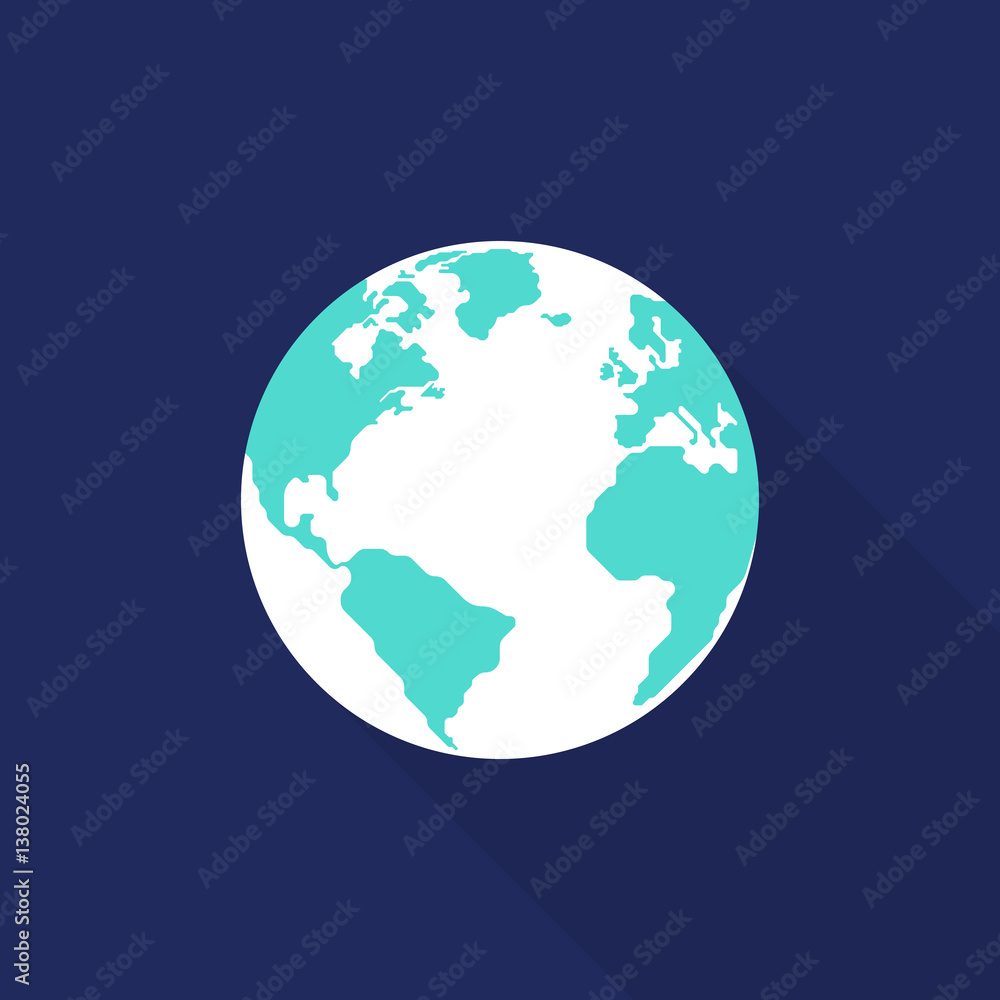 Obraz premium Globe icon flat design isolated