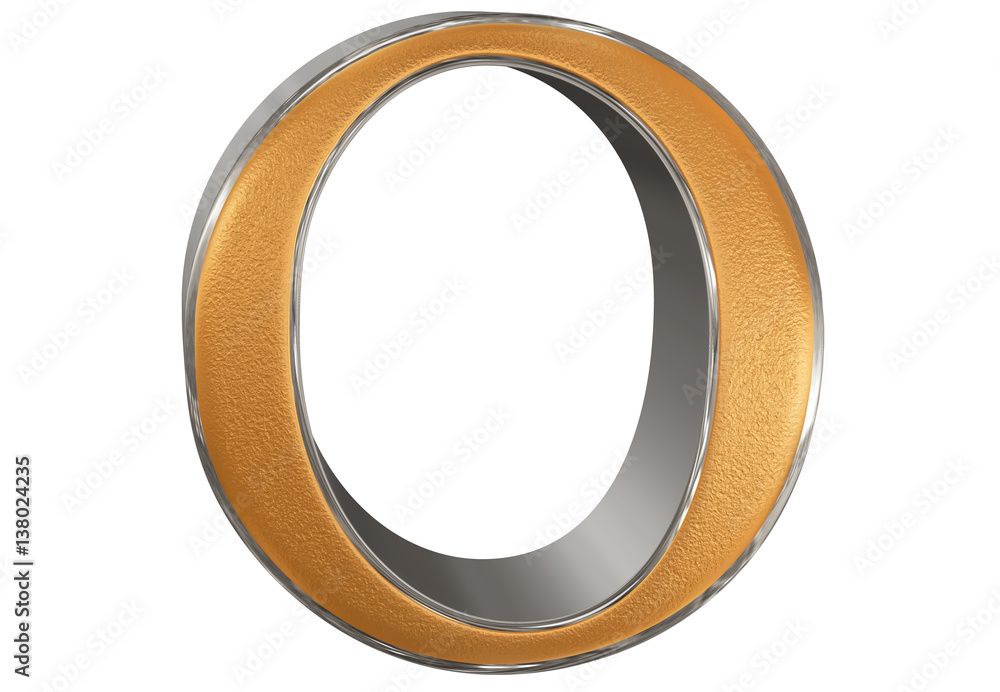 Obraz premium Uppercase letter O, isolated on white, 3D illustration
