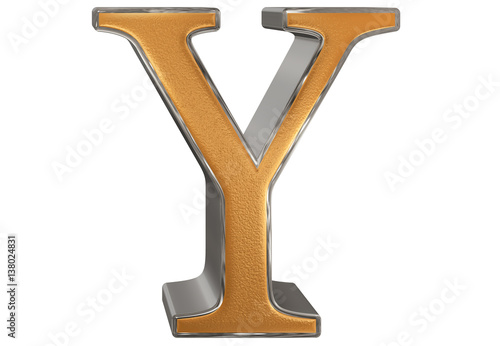 Uppercase letter Y, isolated on white, 3D illustration