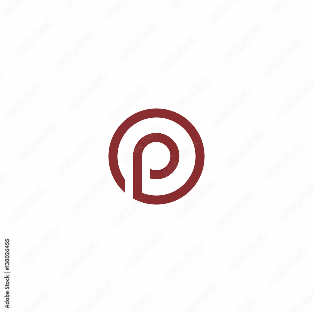 p letter in circle logo vector