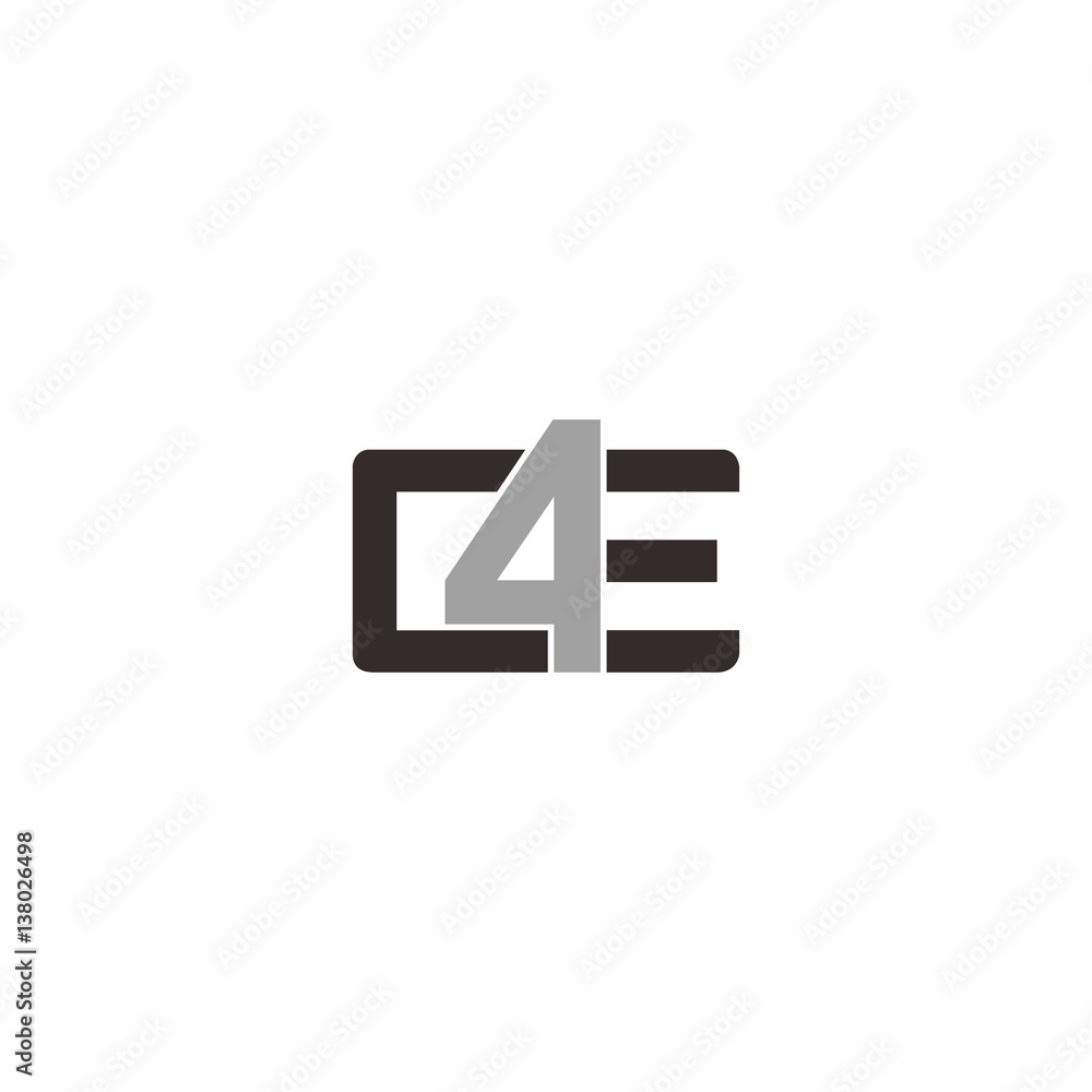 C E Letter and four number logo vector C E Letter and four number logo vector