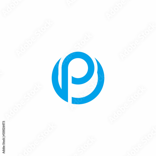 p letter in circle logo vector