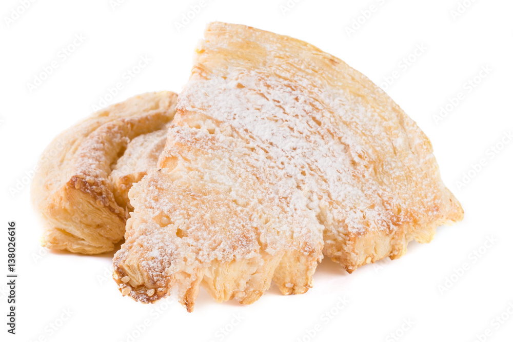 two puff cookies isolated on white background two puff cookies isolated on white background