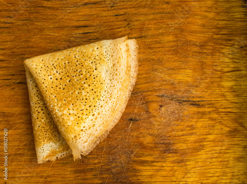 Wallpaper Mural Thin Pancakes on a Wooden Background Top View Torontodigital.ca