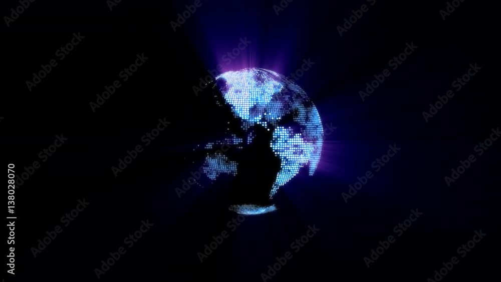 Loopable: Digital Globe / Digital World / Technology Abstract. Futuristic digital Earth globe background. Loopable: Digital Globe / Digital World / Technology Abstract. Futuristic digital Earth globe background.