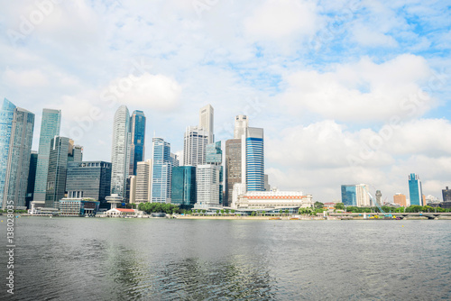 cityscape and skyline of modern city from water