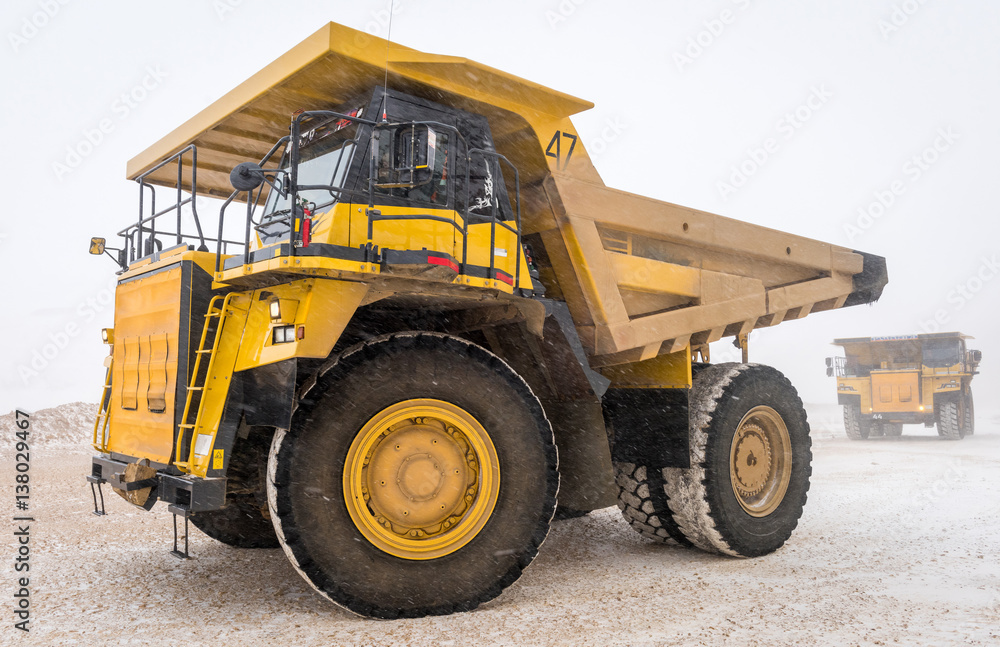 Big yellow mining truck