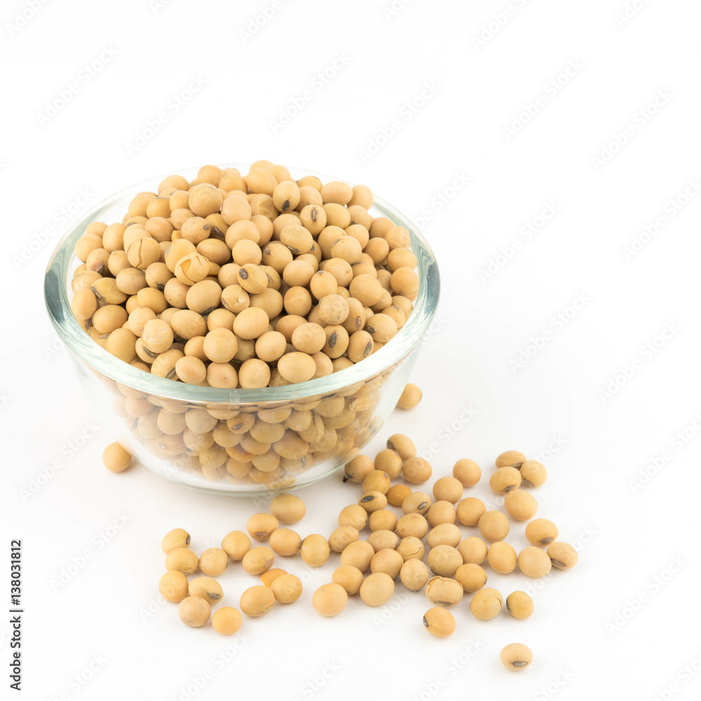 soy beans on white background soy beans on white background