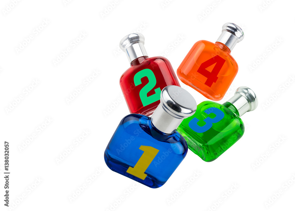 Perfume bottles isolated on white